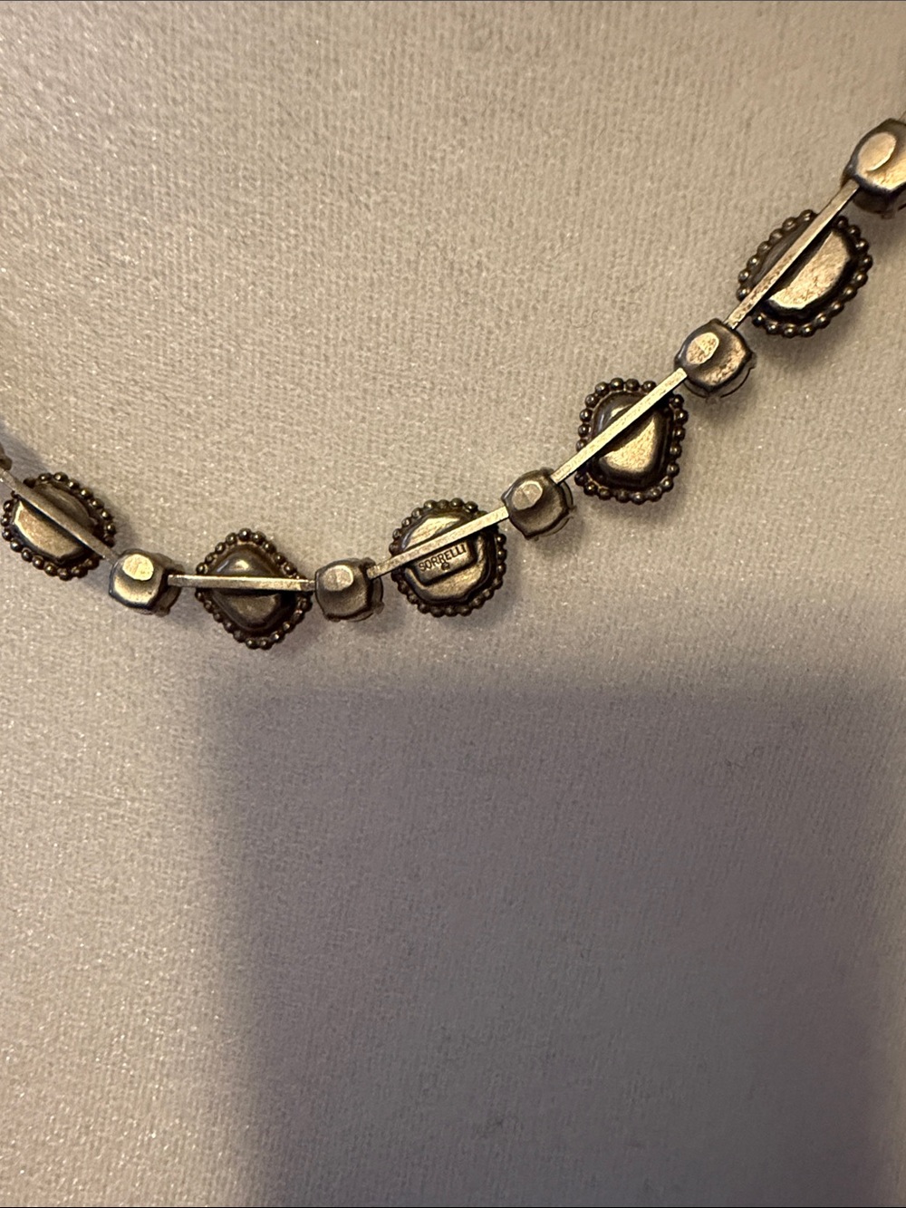 Sorrelli Iridescent Blue and Gray Crystal Station Necklace - Picture 8 of 11
